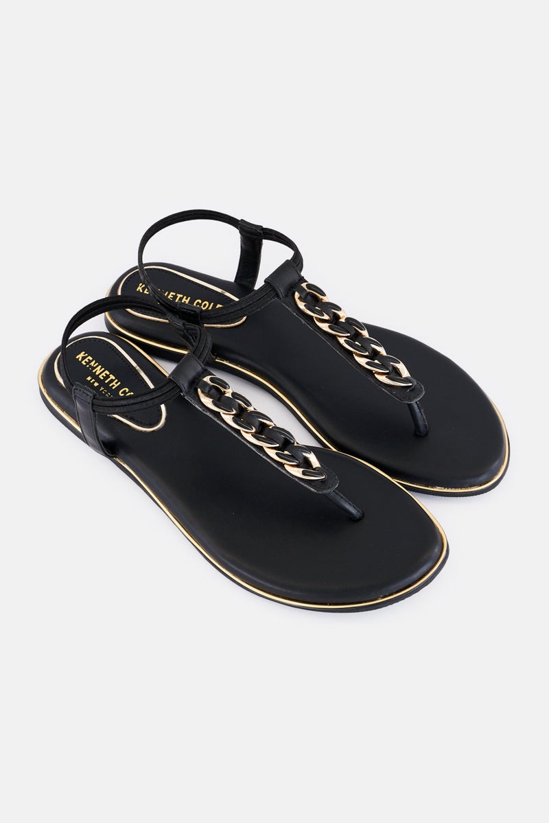 Kenneth Cole Women Zoe Slingback Flat Sandal, Black - Image 2